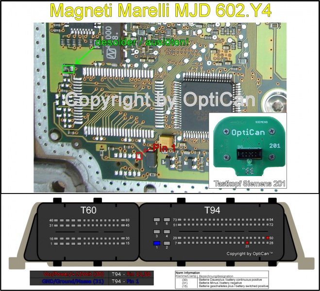 Magneti Marelli MJD 602.Y4 (Suzuki) pinout diagram 1